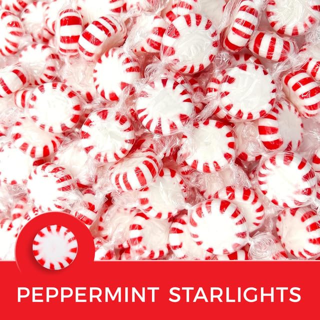 Starlight Peppermint Mints by Arcor - Hard Candy Individually Wrapped, 300 Count in Each Bulk Bag, Sweet Treats for Parties, Holidays & Office, Snacks for Adults & Kids - 4 lbs