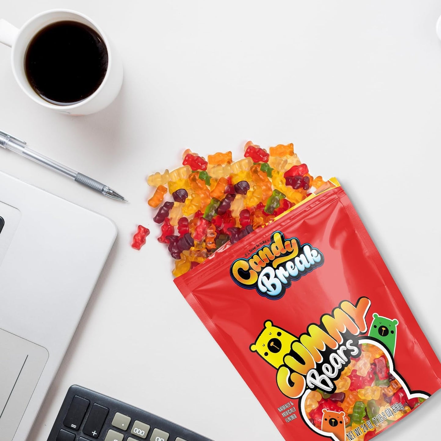 Béir Gúmaí Candy Break - Málaí Pouch In-athshéalaithe Méid Comhroinnte 24 unsa (Pacáiste de 6)