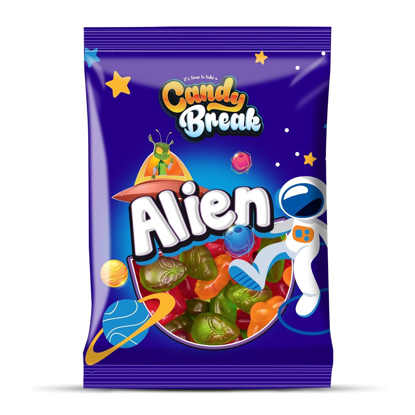 Candy Break Alien Mystery Gummy Candy - Individually Wrapped Share Size 4 Oz Bags (Pack of 12)
