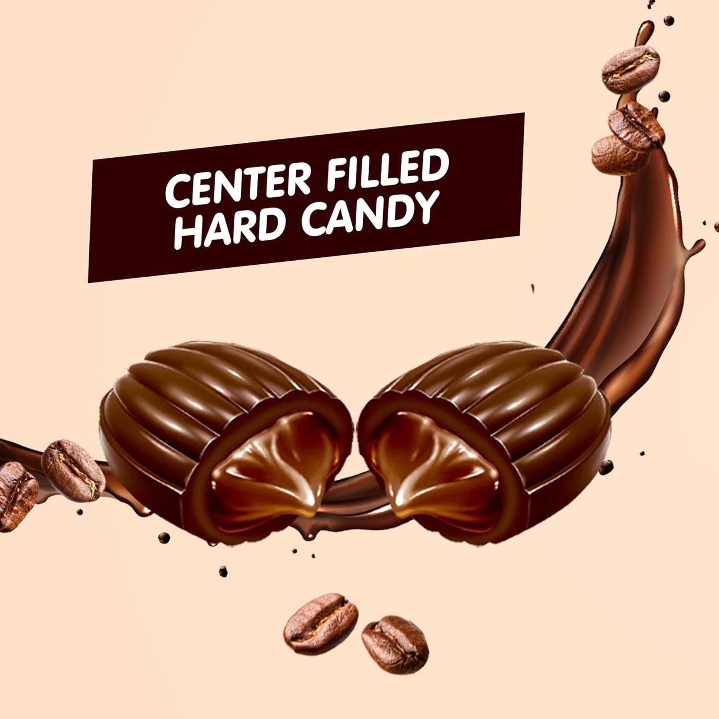 Candy Break Classic Coffee Drops - Center FIlled Hard Coffee Candy - 2.2 lbs Bag