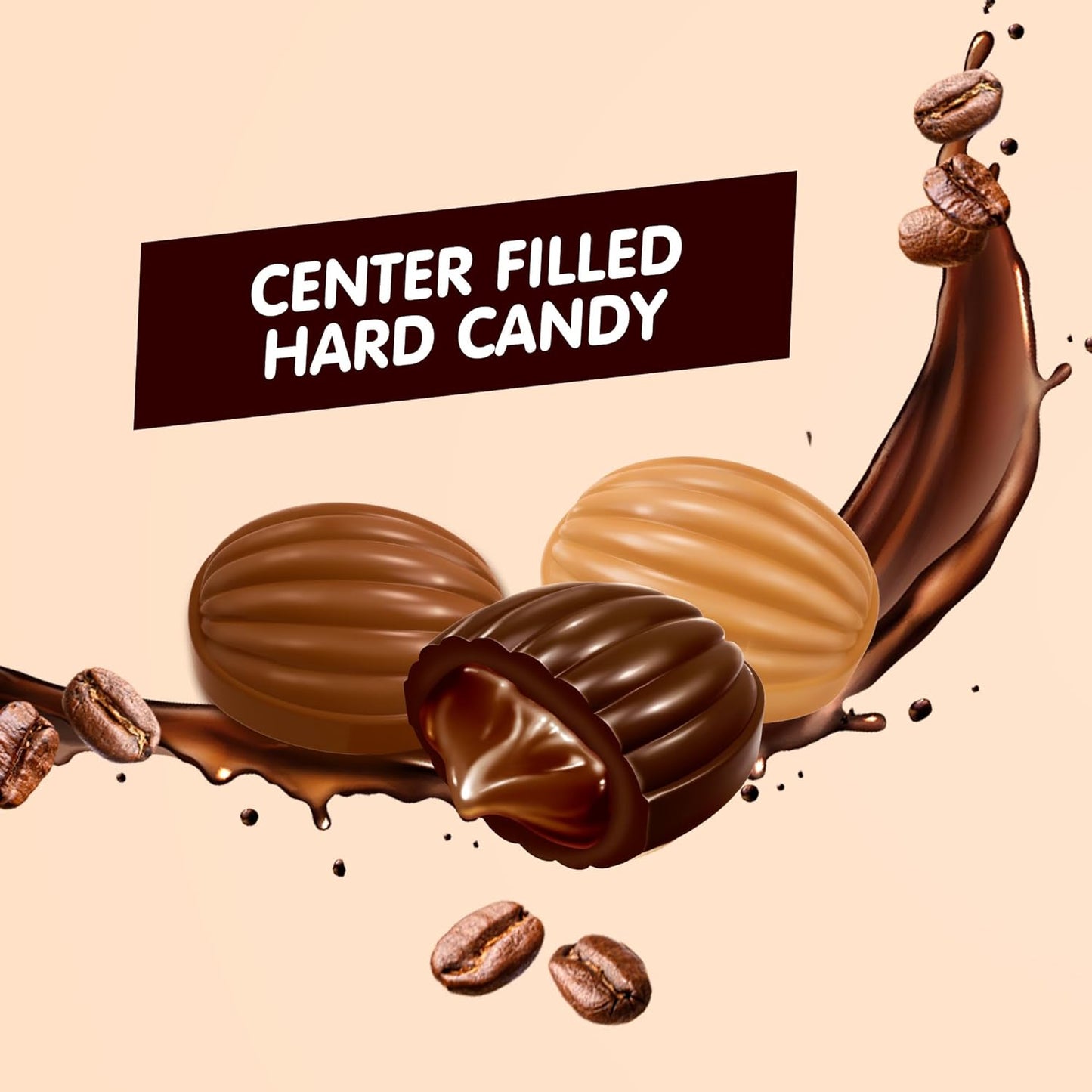 Candy Break Mix Coffee Drops - Center Filled Hard Coffee Candy - 2.2 lbs Bag
