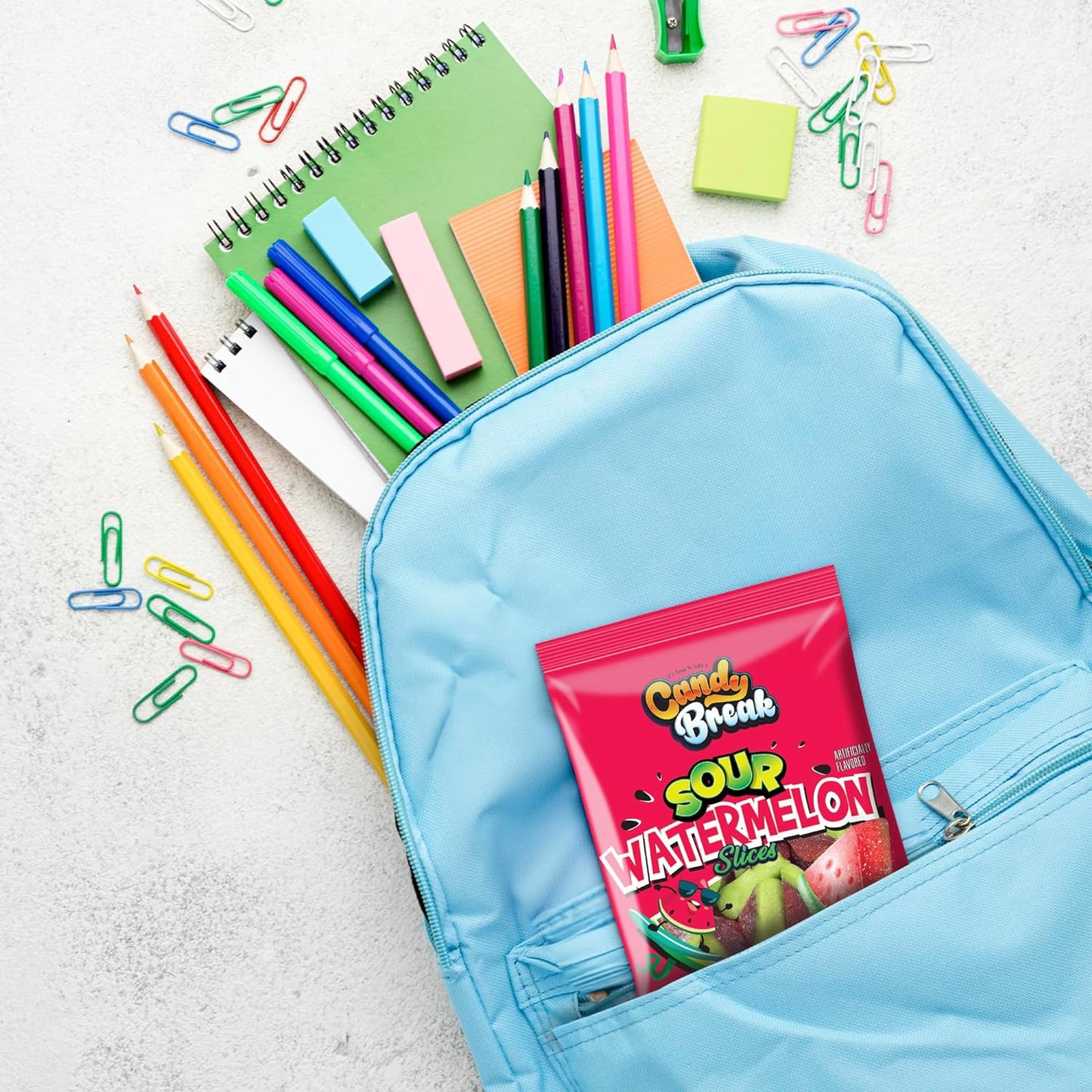 Candy Break Sour Watermelon Slices Gummies - 4 Oz Bags (Pack of 12)