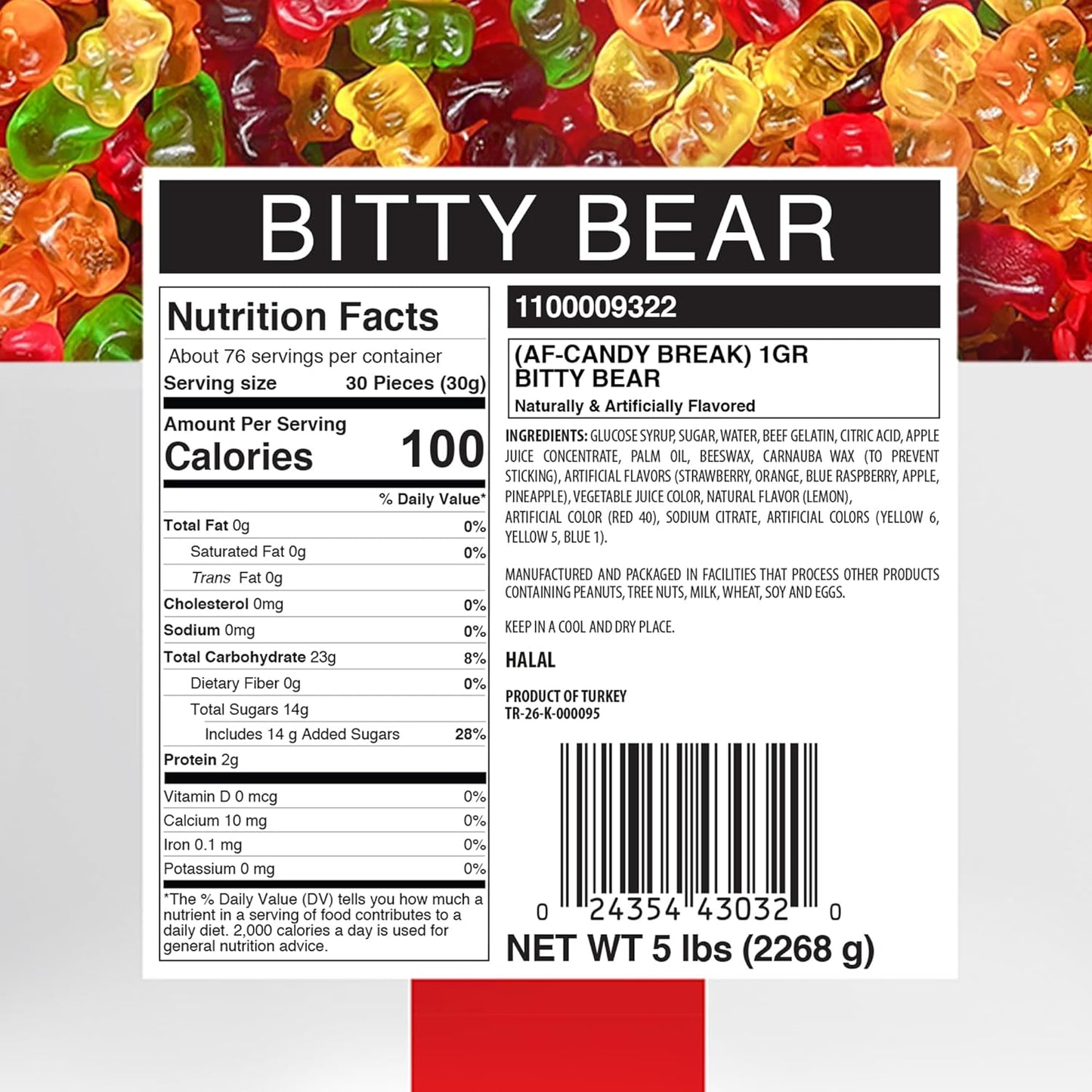 Candy Break Bitty Bear Bulk Gummies - 5 lbs Bag