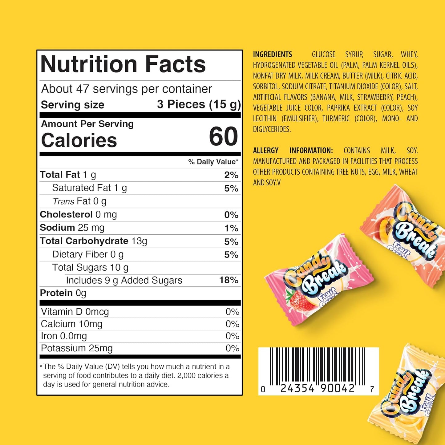 Candy Break Center Filled Fruit & Cream Hard Candy - 24.7oz