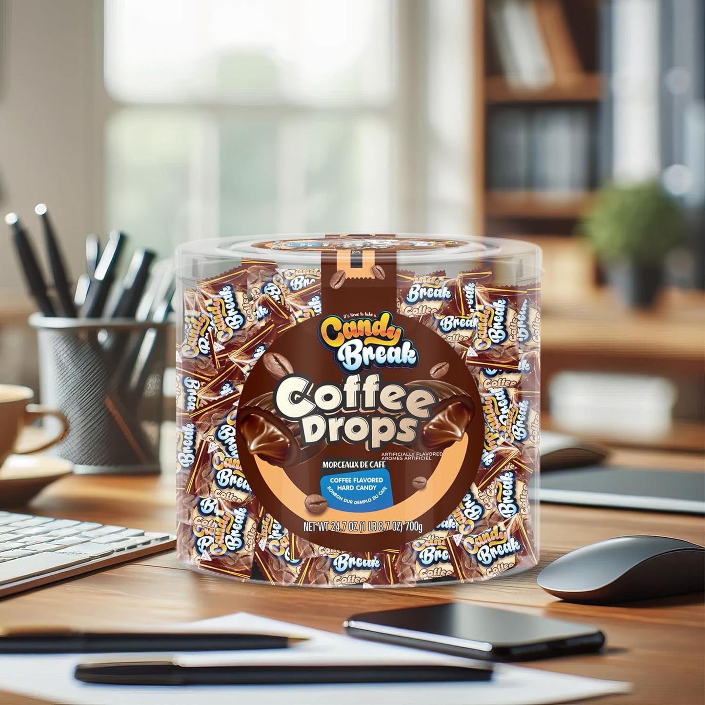 Candy Break Coffee Drops - Center Filled Hard Coffee Candy - 24.7oz