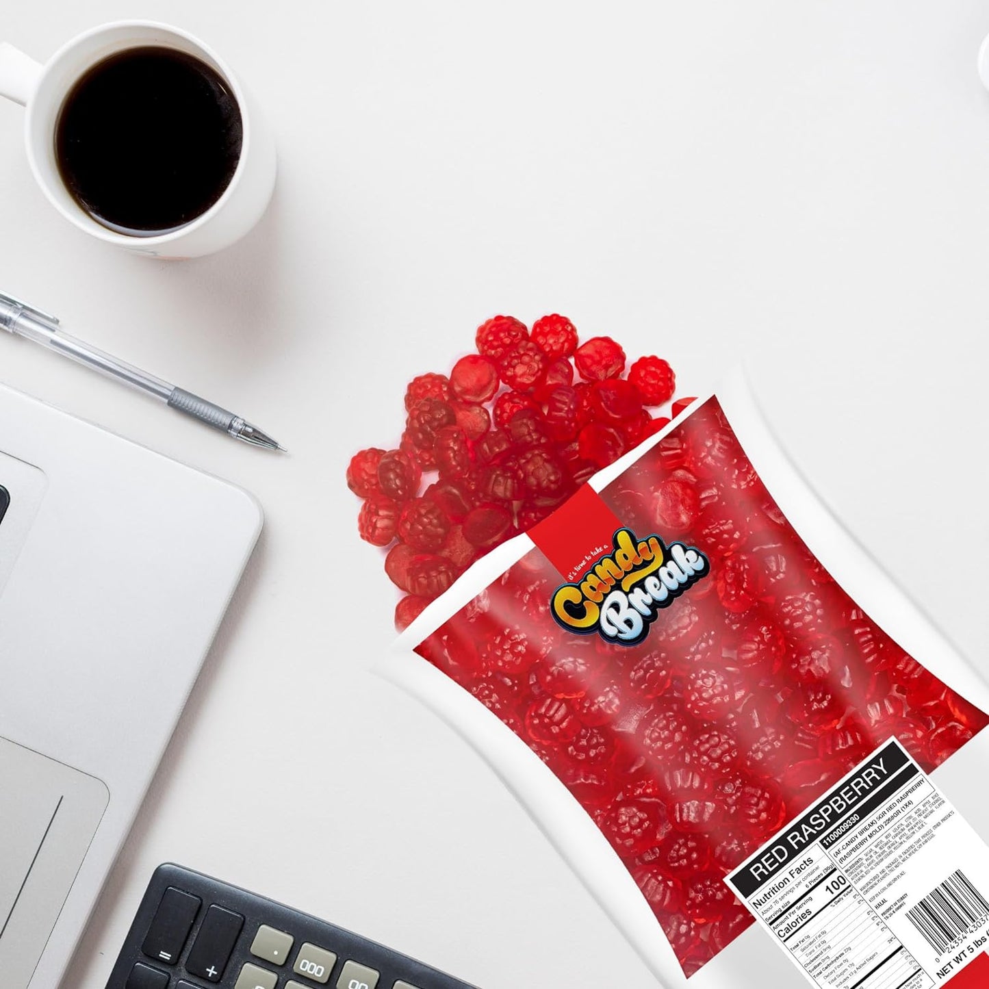 Candy Break Red Raspberry Bulk Gummies - 5 lbs Bag