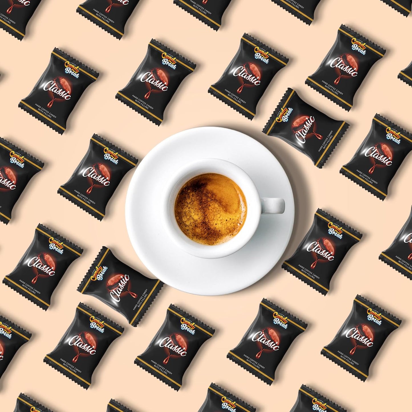 Candy Break Classic Coffee Drops - Center FIlled Hard Coffee Candy - 2.2 lbs Bag