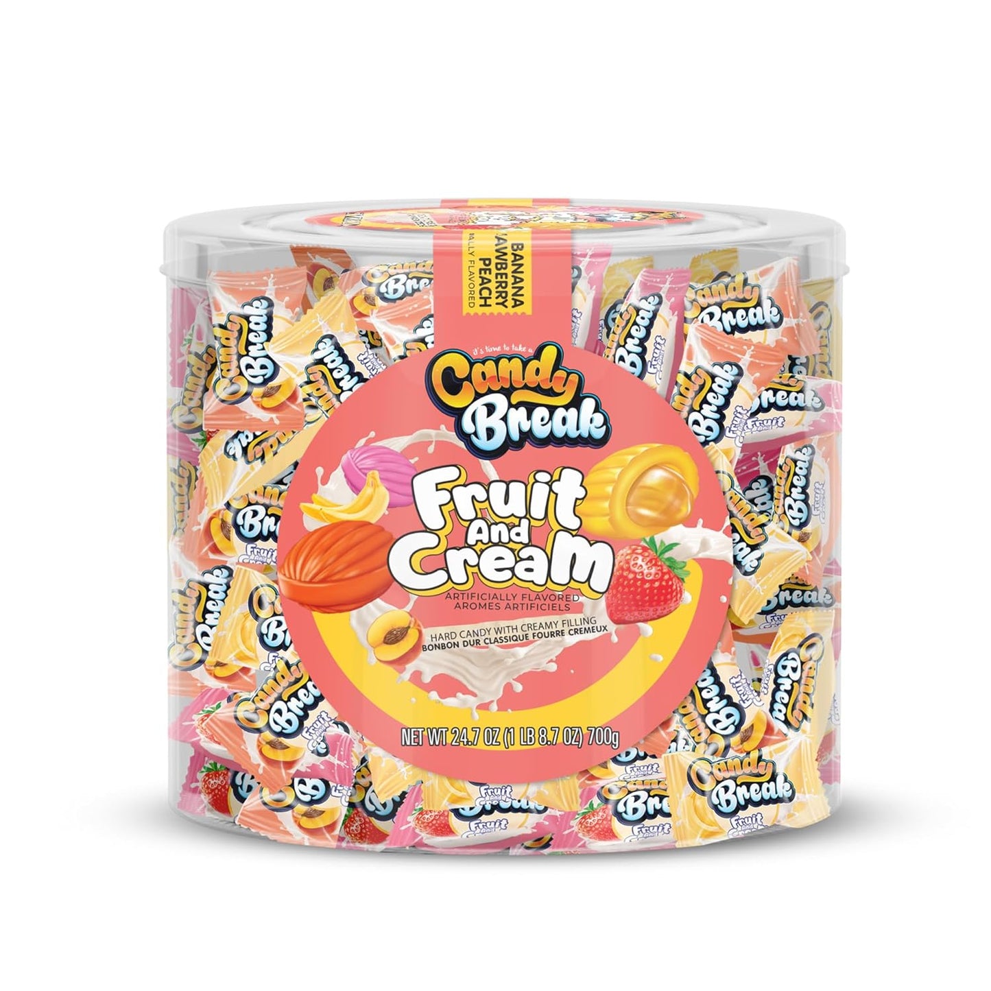 Candy Break Center Filled Fruit & Cream Hard Candy - 24.7oz