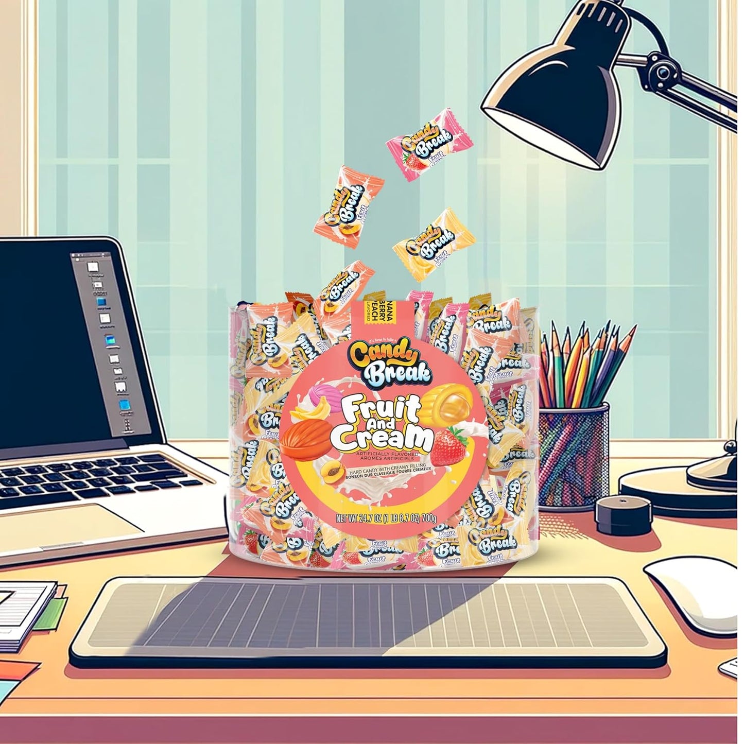 Candy Break Center Filled Fruit & Cream Hard Candy - 24.7oz