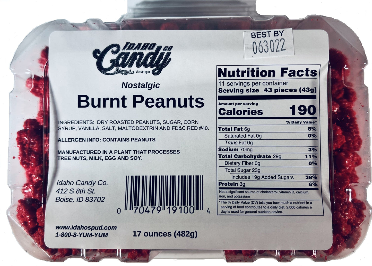Tub Burnt Peanuts Candy - 17 Ounces