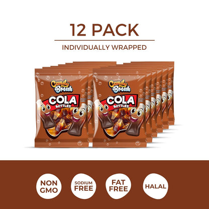 Candy Break Cola Bottles Gummy Candy - 4 Oz Bags (Pack of 12)