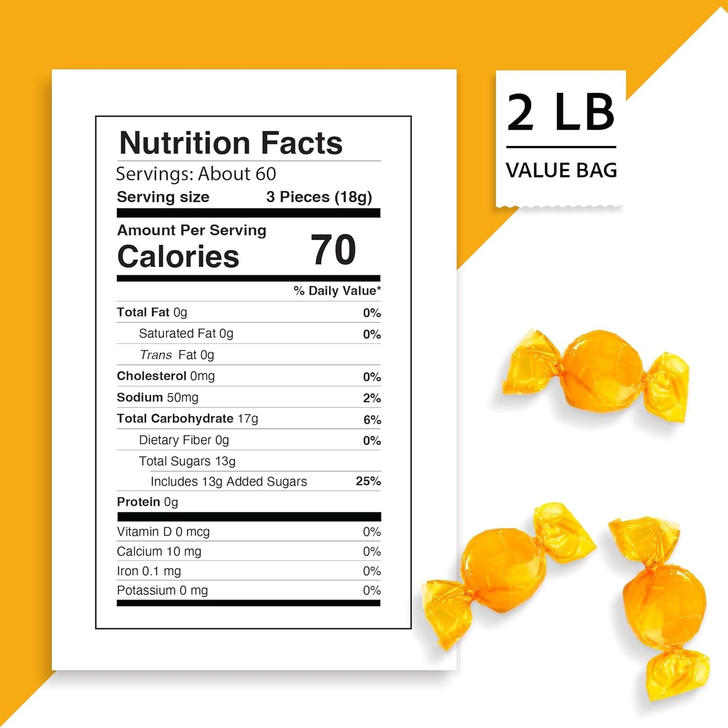 Butterscotch Hard Candy by Arcor - Individually Wrapped, 150 Count in Each Bulk Bag, Sweet Treats for Parties, Holidays & Office, Snacks for Adults & Kids