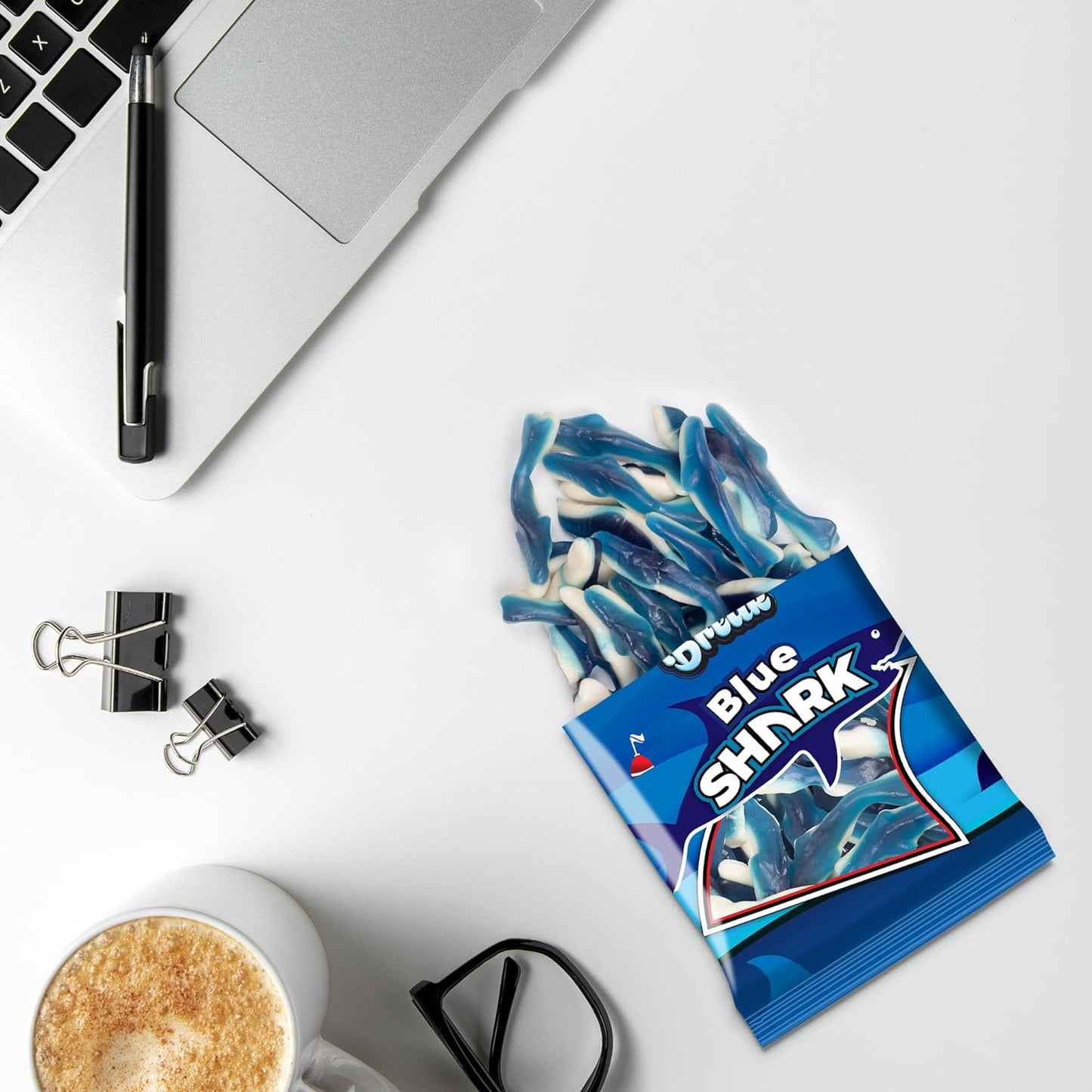 Candy Break Blue Sharks Gummies - 4 Oz Bags (Pack of 12)
