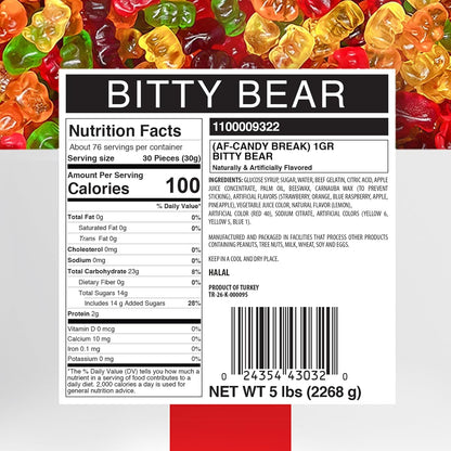 Candy Break Bitty Bear Bulk Gummies - 5 lbs Bag