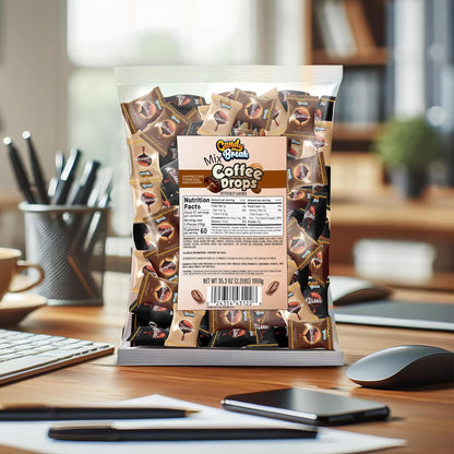 Candy Break Mix Coffee Drops - Center Filled Hard Coffee Candy - 2.2 lbs Bag
