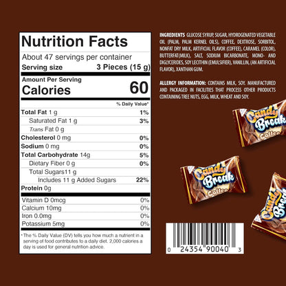 Candy Break Coffee Drops - Center Filled Hard Coffee Candy - 24.7oz