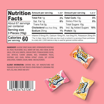 Candy Break Fruit and Cream - Center Filled Creamy Hard Candy - 2.2 lbs Bag