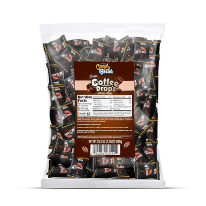 Candy Break Classic Coffee Drops - Center FIlled Hard Coffee Candy - 2.2 lbs Bag