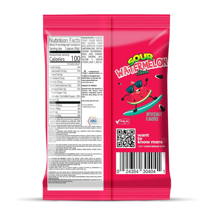 Candy Break Sour Watermelon Slices Gummies - 4 Oz Bags (Pack of 12)