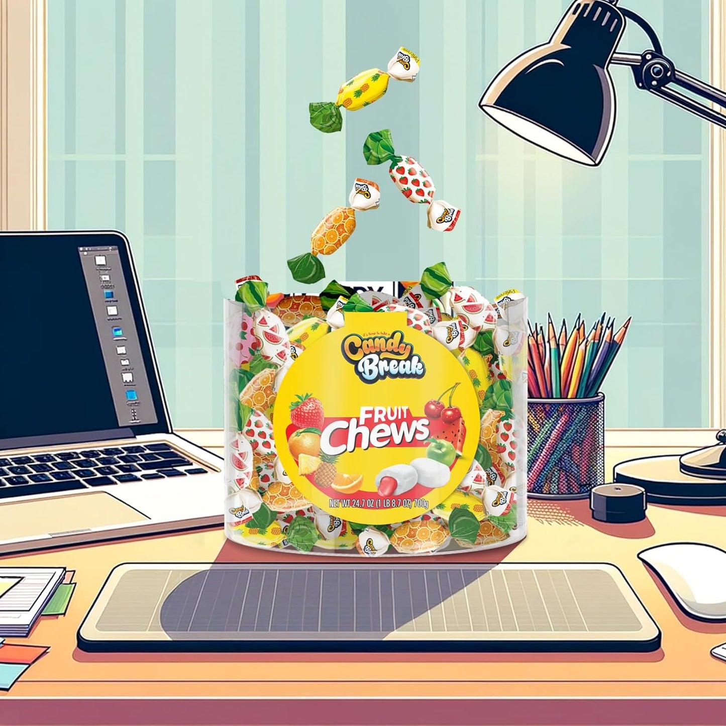 Candy Break Toffix Center-Filled Soft Fruit Chews Candy - 24.7oz