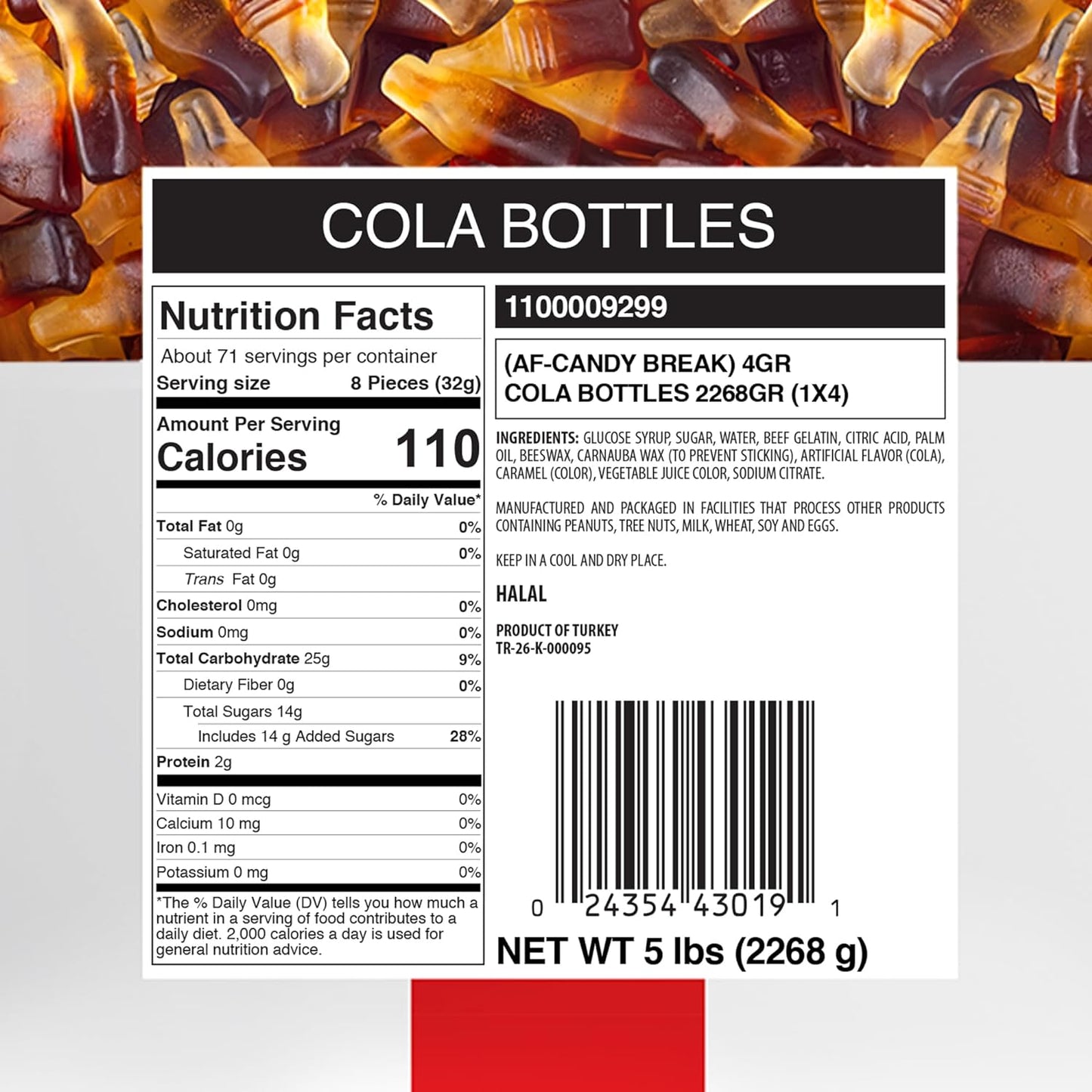 Candy Break Cola Bottles Bulk Gummies - 5 lbs Bag