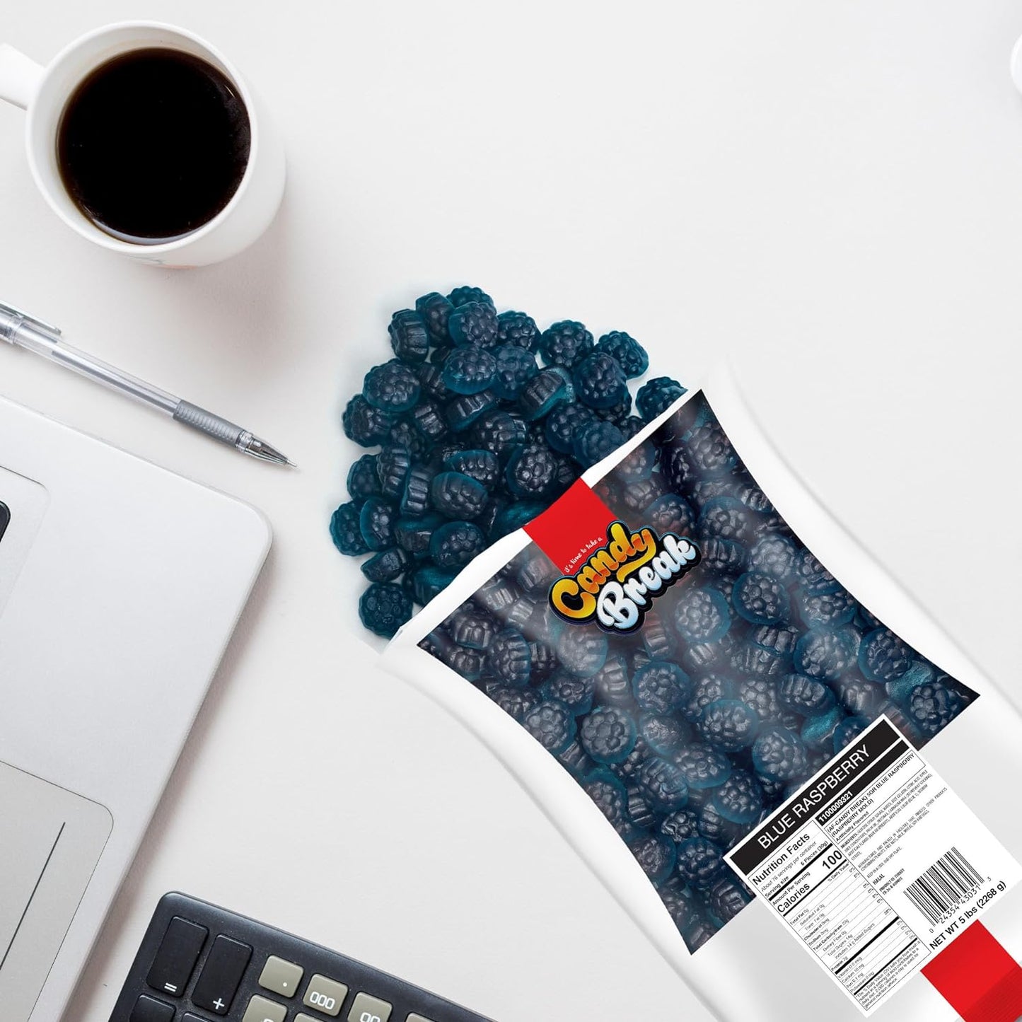 Candy Break Blue Raspberry Bulk Gummies - 5 lbs Bag